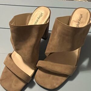 Marni Tan Suede Open-Toe Block Heel Mules